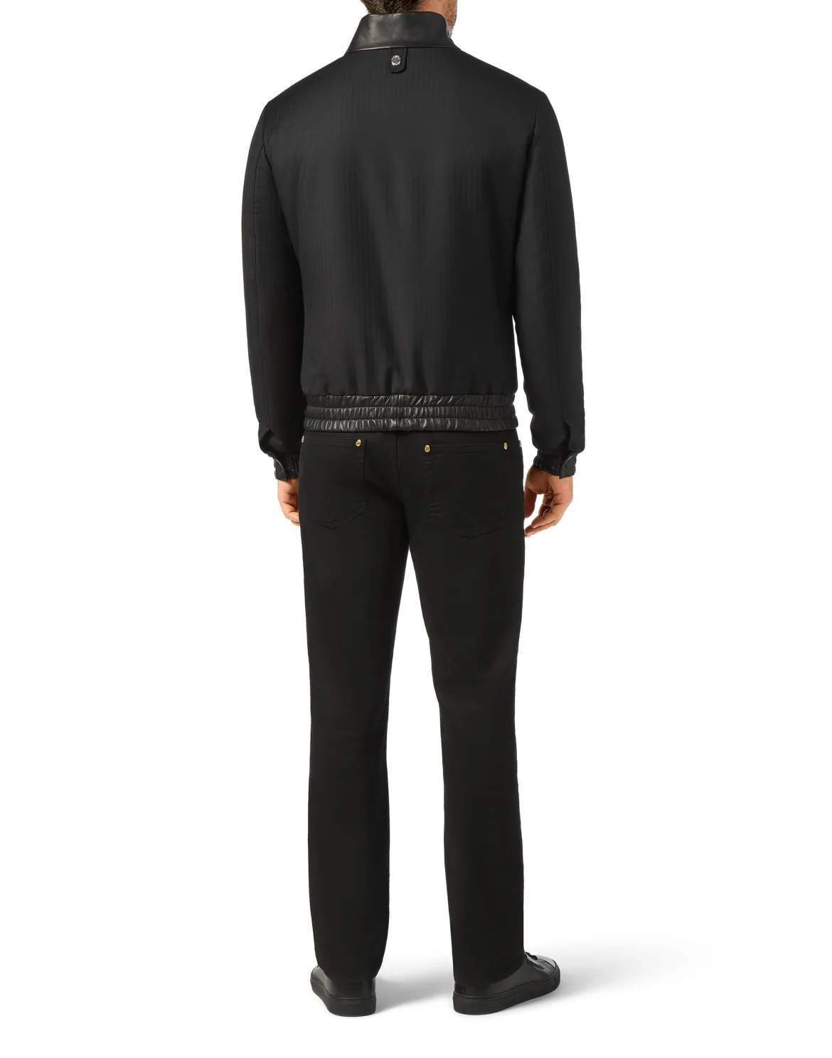 Bicolor Bomber leather inserts Crest, цвет: Черный