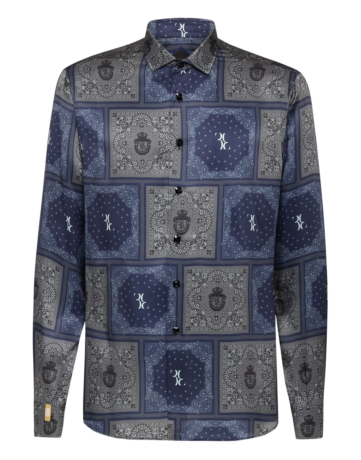 Silk Shirt Gold Cut LS Geometric, цвет: Серый