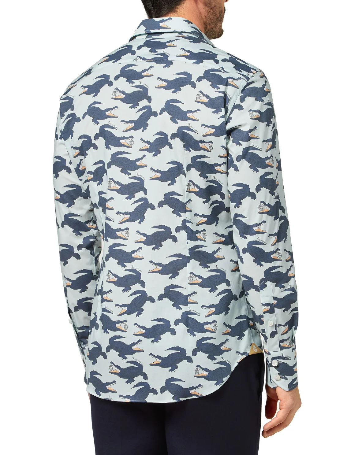 Shirt Silver Cut LS All over print Crocodile, цвет: Синий