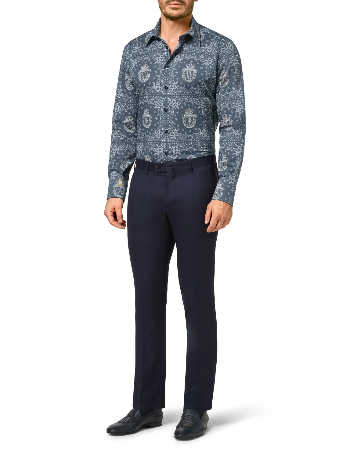 Shirt Silver Cut LS Geometric, цвет: Синий