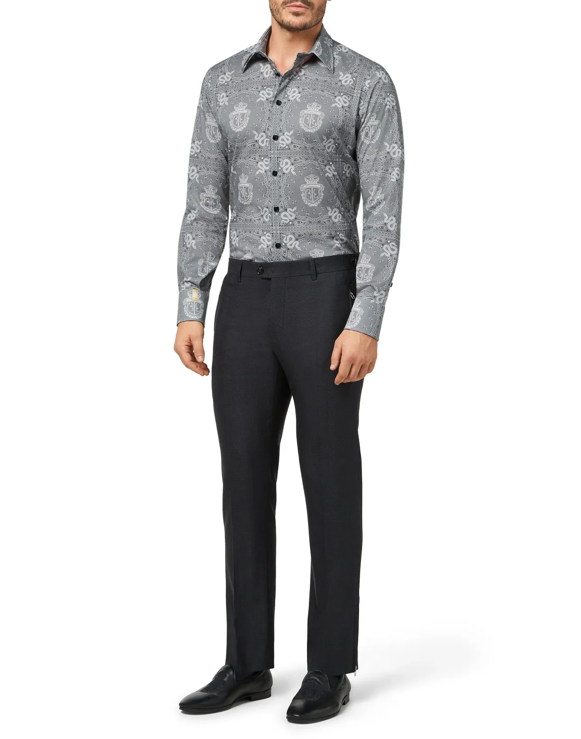 Shirt Silver Cut LS Geometric, цвет: Серый