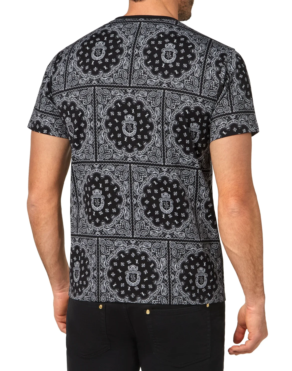 T-shirt Round Neck SS Geometric, цвет: Черный