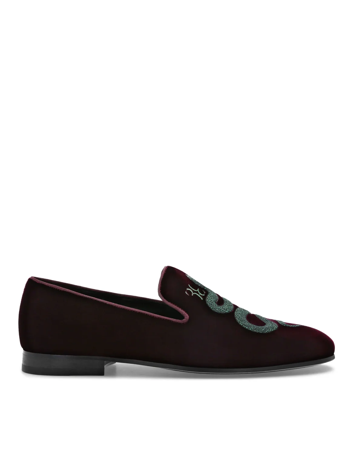 Velvet Loafers Snake, цвет: Красный