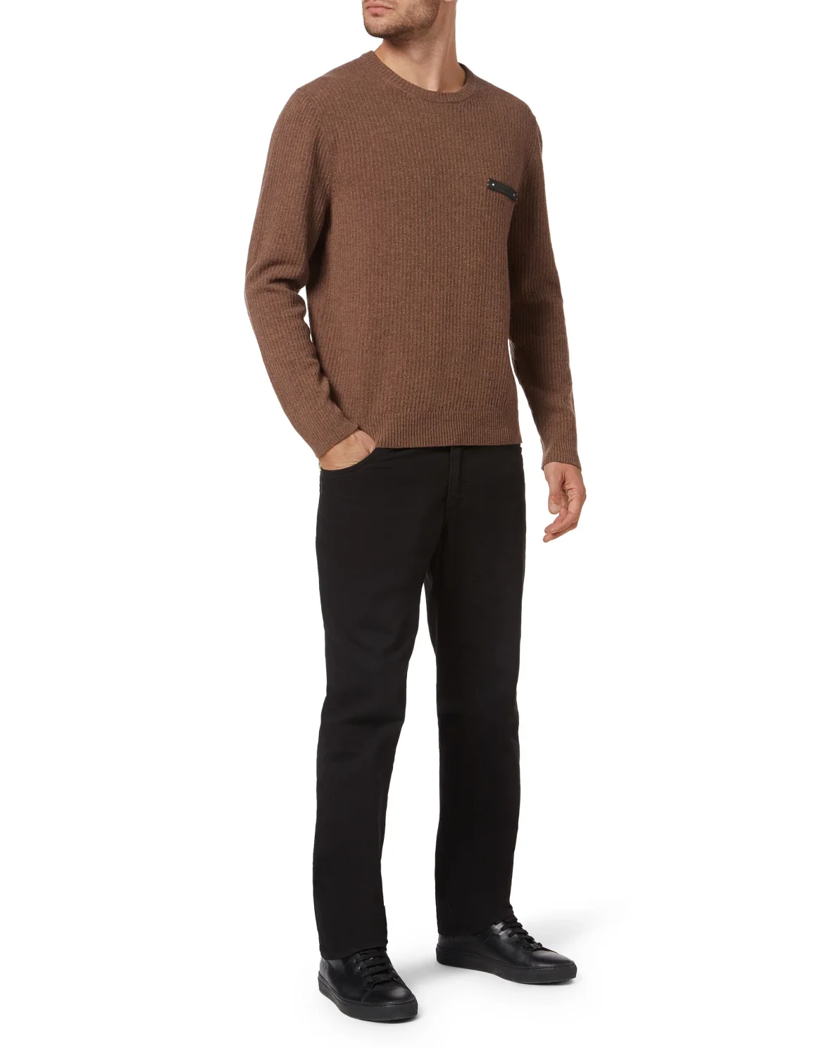 Knit Pullover Round Neck LS, цвет: Коричневый
