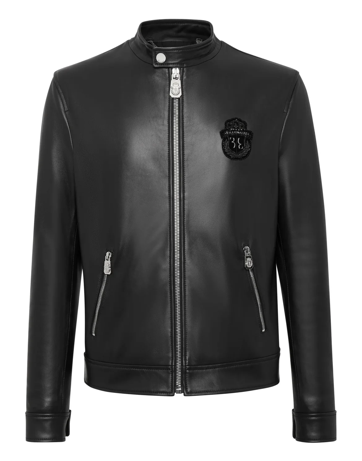 Leather Moto Jacket, цвет: Черный