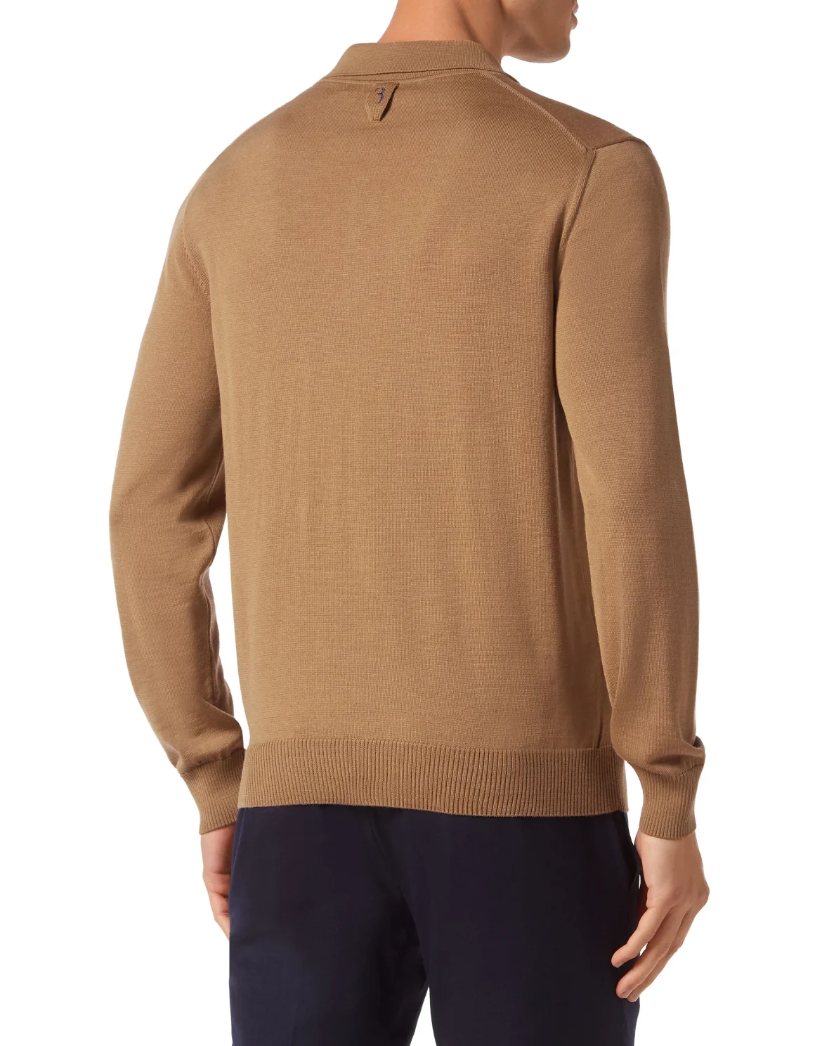 Wool and Silk Pullover Polo-Neck LS, цвет: Бежевый