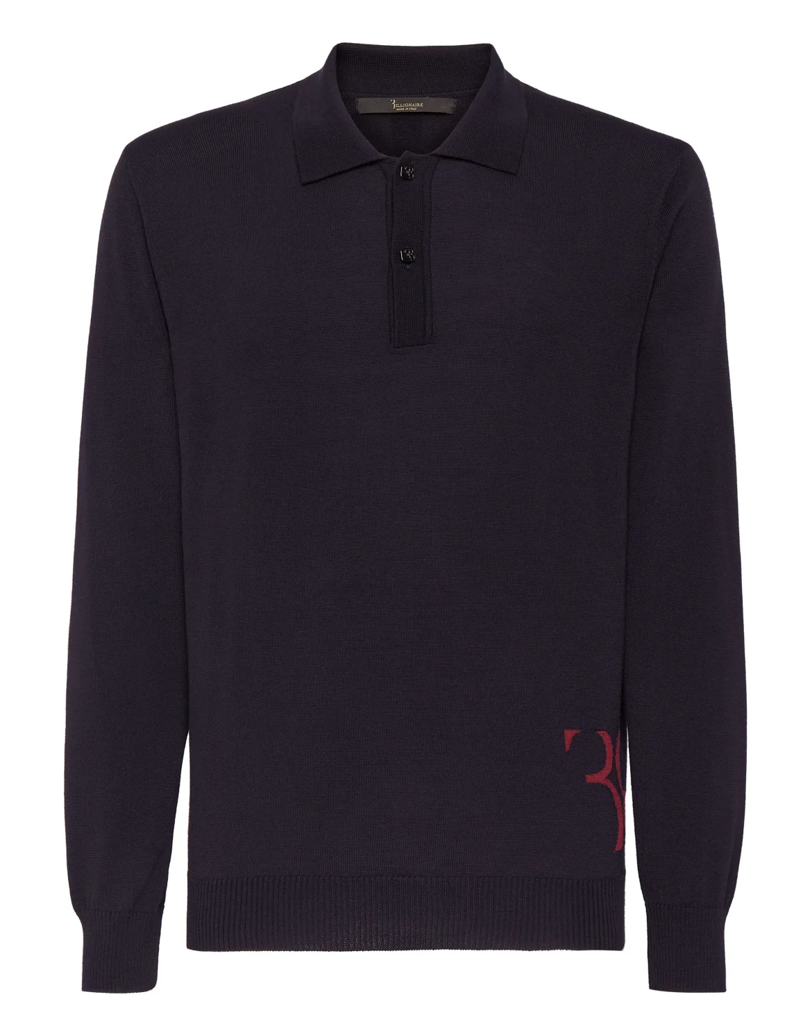Wool and Silk Pullover Polo-Neck LS, цвет: Синий