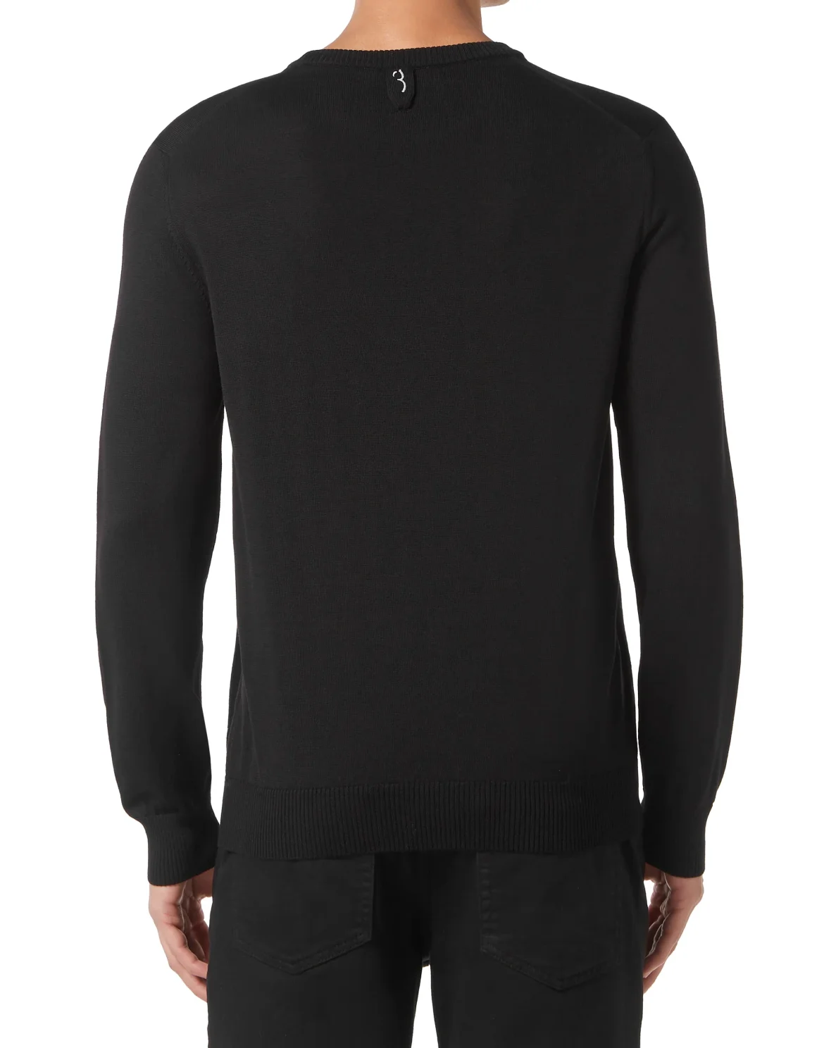 Wool and Silk Pullover Round Neck LS, цвет: Черный