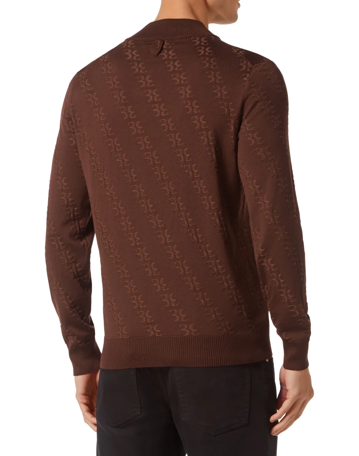 Wool and Silk Pullover zip mock, цвет: Коричневый
