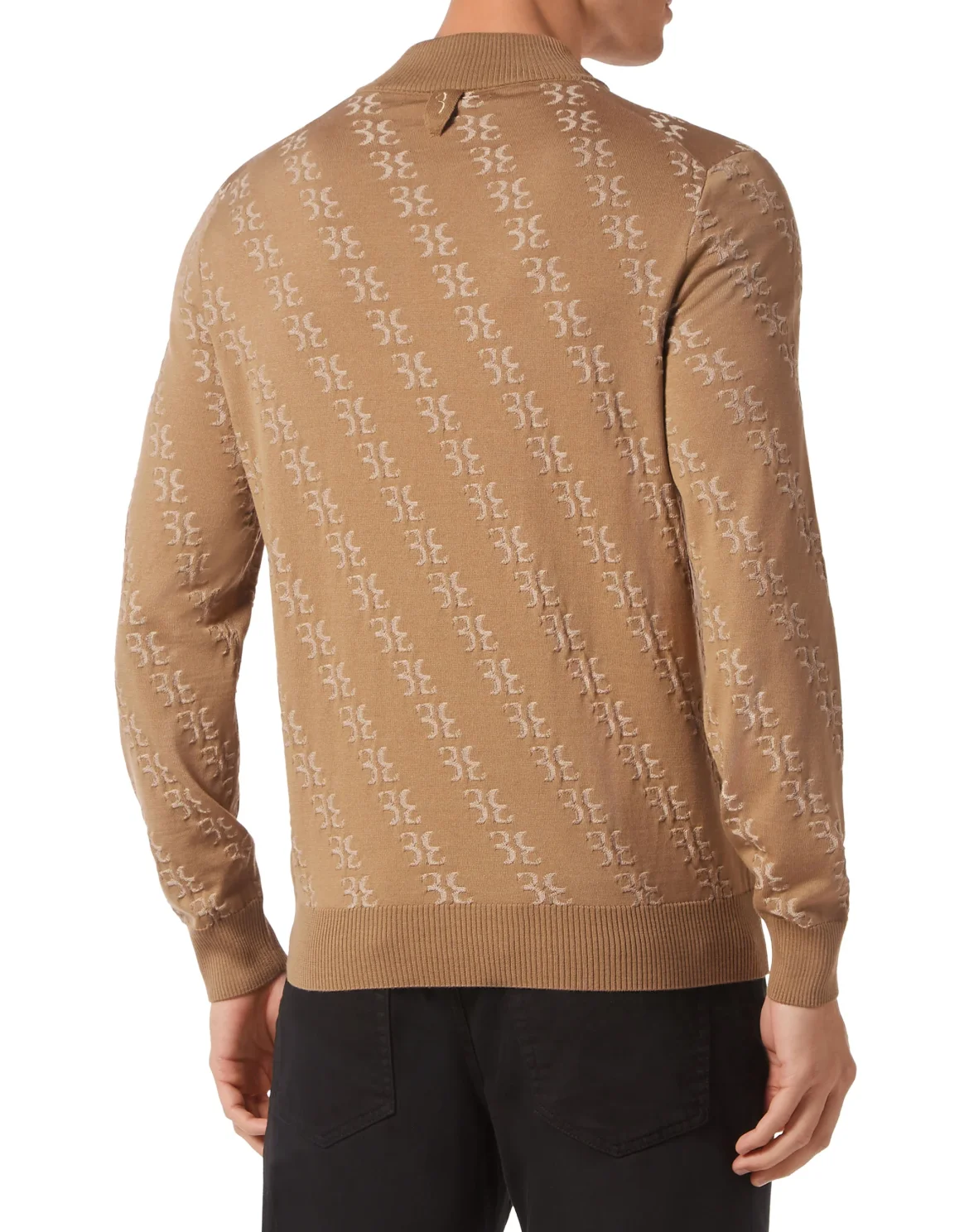 Wool and Silk Pullover zip mock, цвет: Бежевый