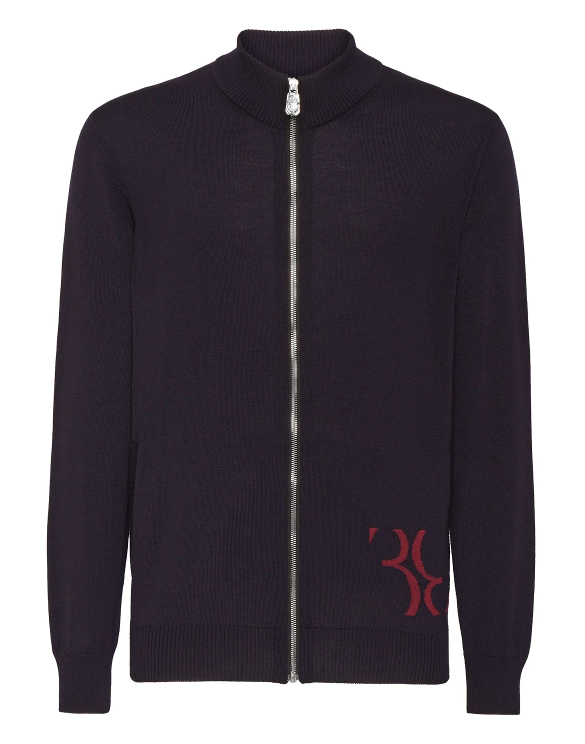 Wool and Silk Pullover full zip, цвет: Синий
