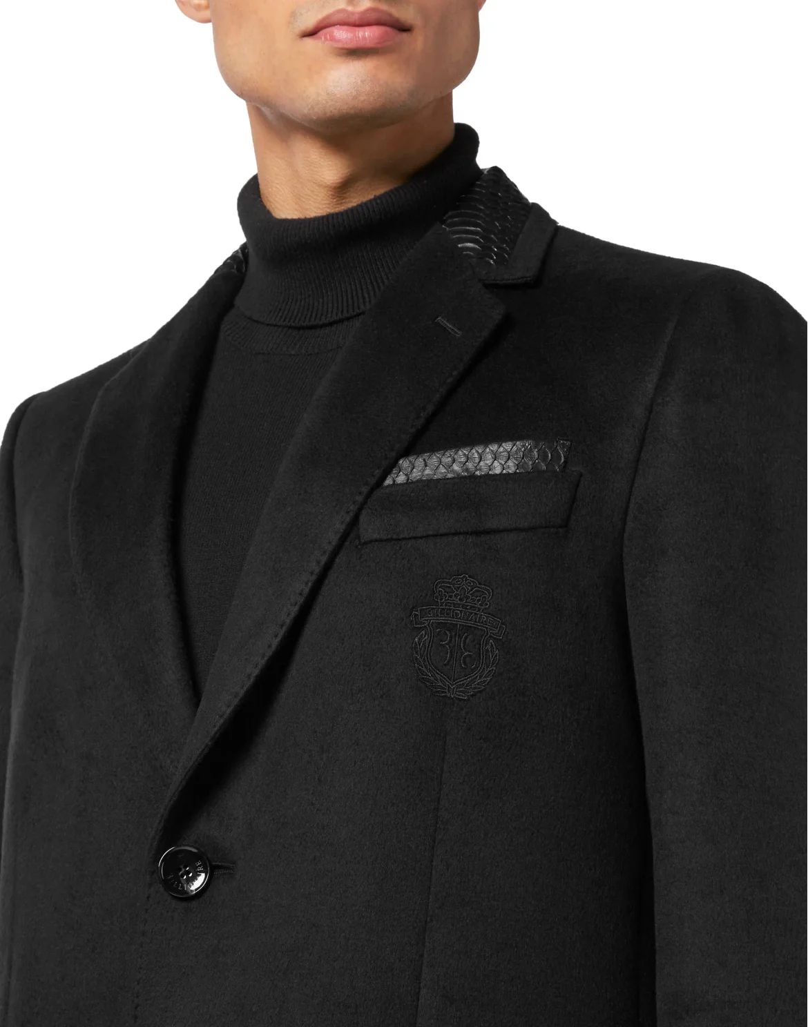 Silk and Elaphe Coat Long, цвет: Черный
