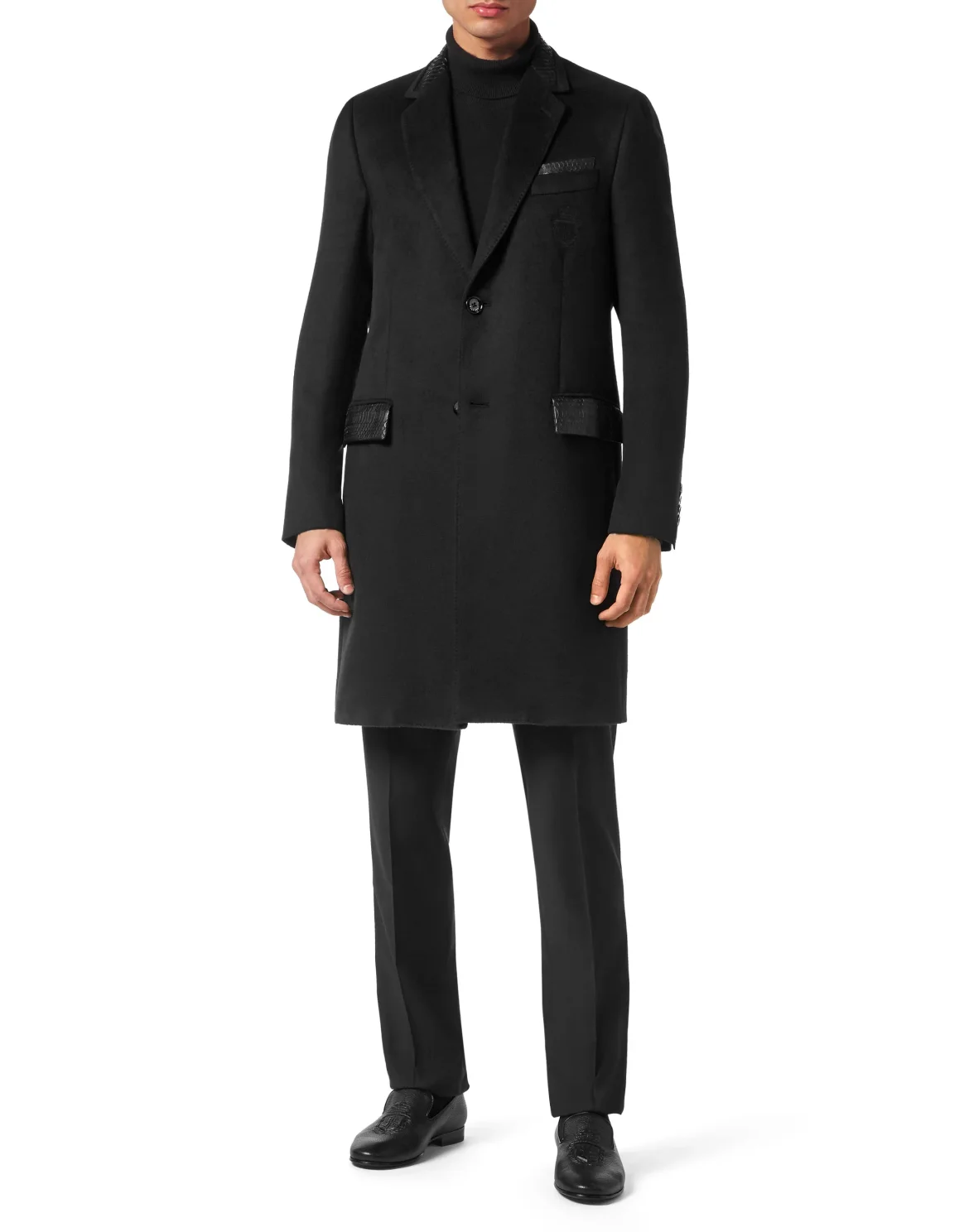 Silk and Elaphe Coat Long, цвет: Черный