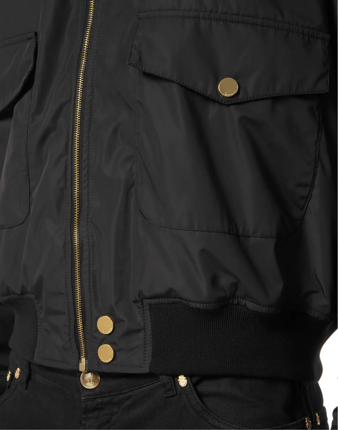 Nylon and Suede Puffer Jacket, цвет: Черный