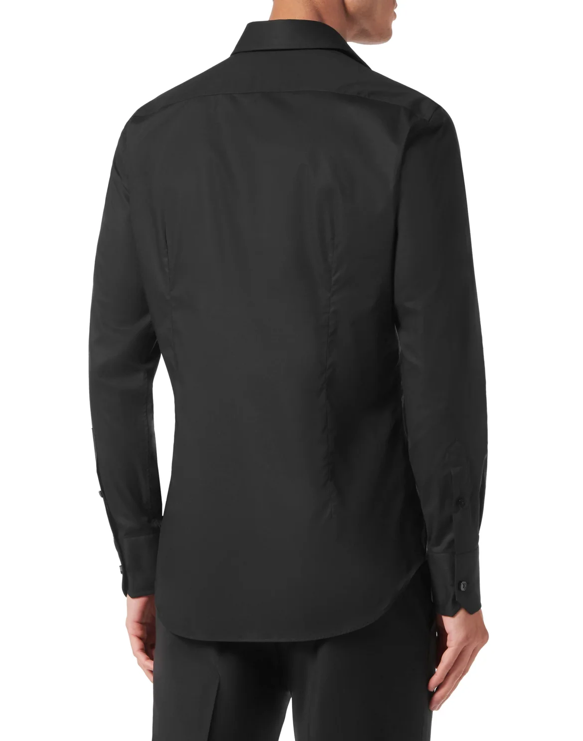 Textured Cotton Smoking Shirt, цвет: Черный