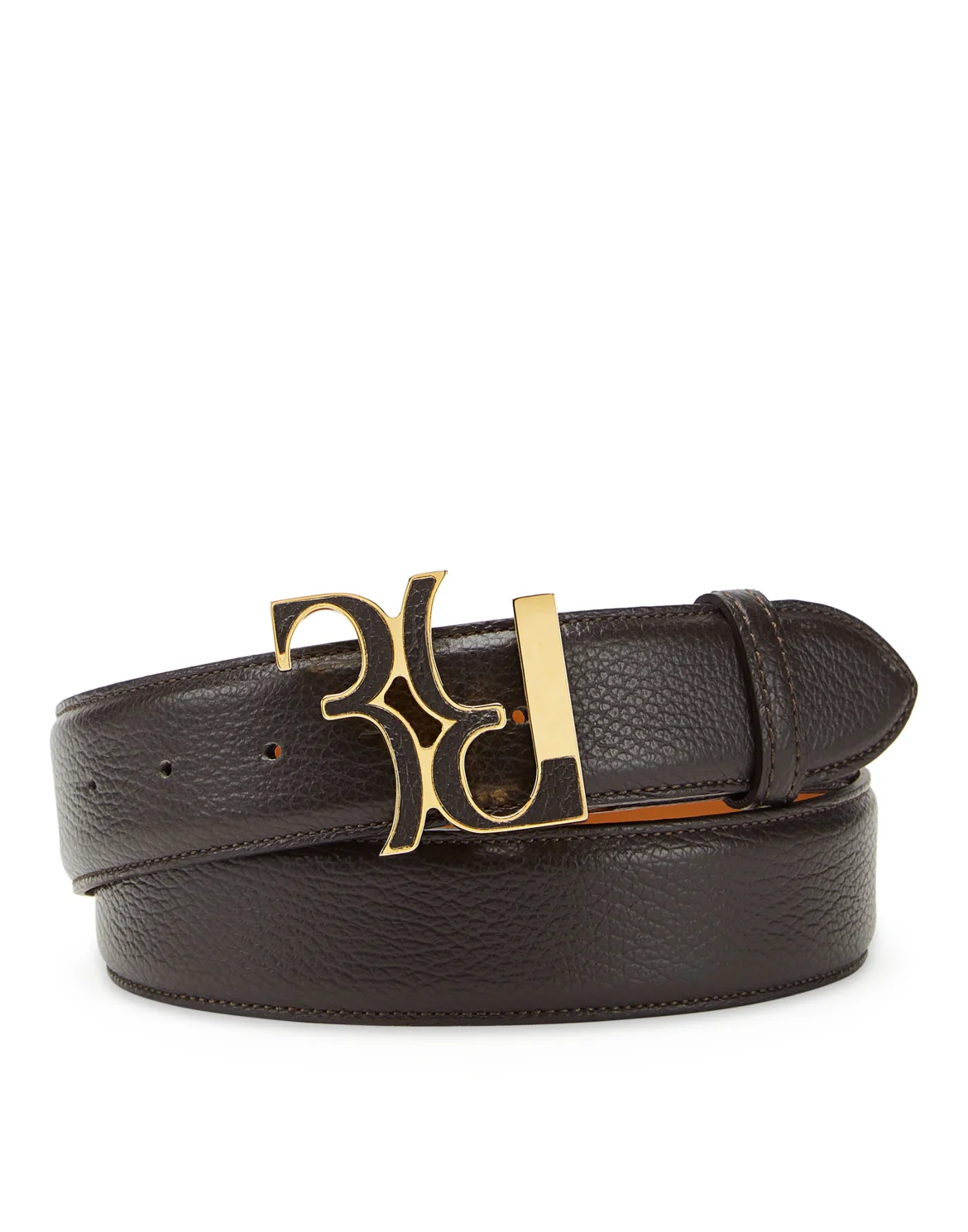 Embossed Leather Belt, цвет: Коричневый