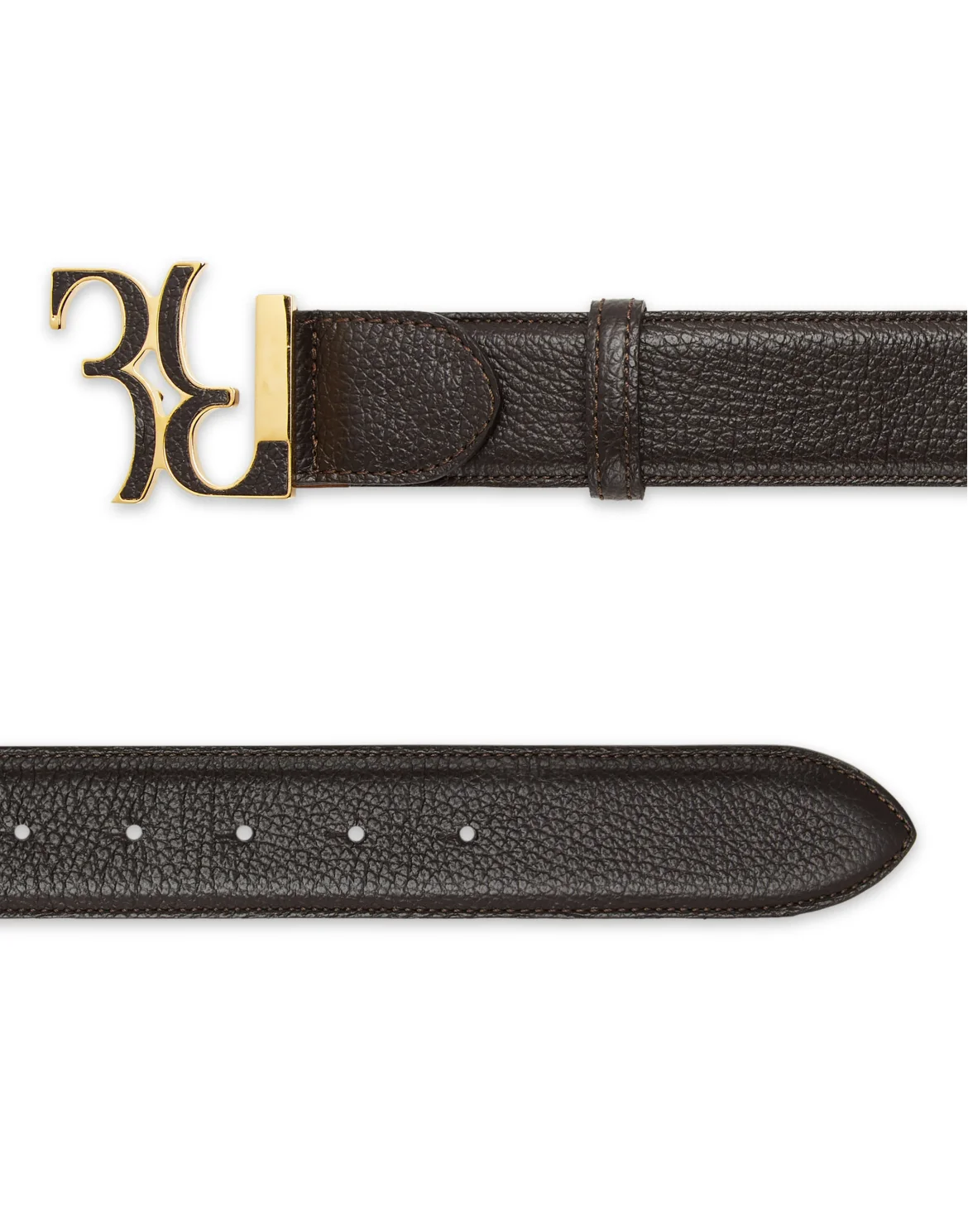 Embossed Leather Belt, цвет: Коричневый