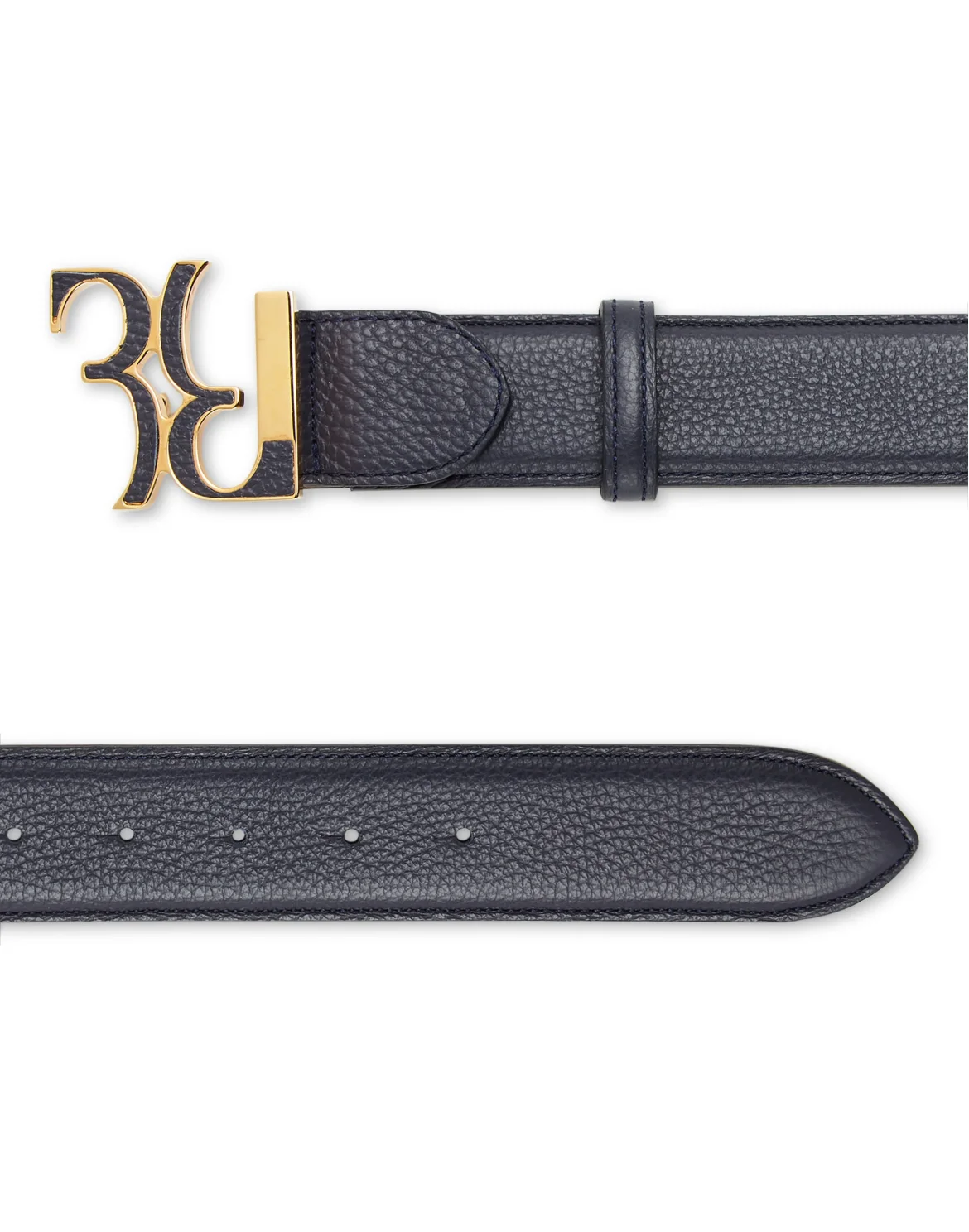 Embossed Leather Belt, цвет: Синий