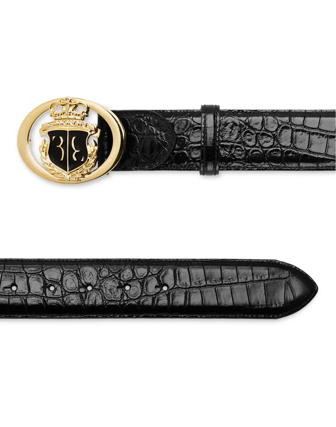 Crocco Printed Leather Belt, цвет: Черный