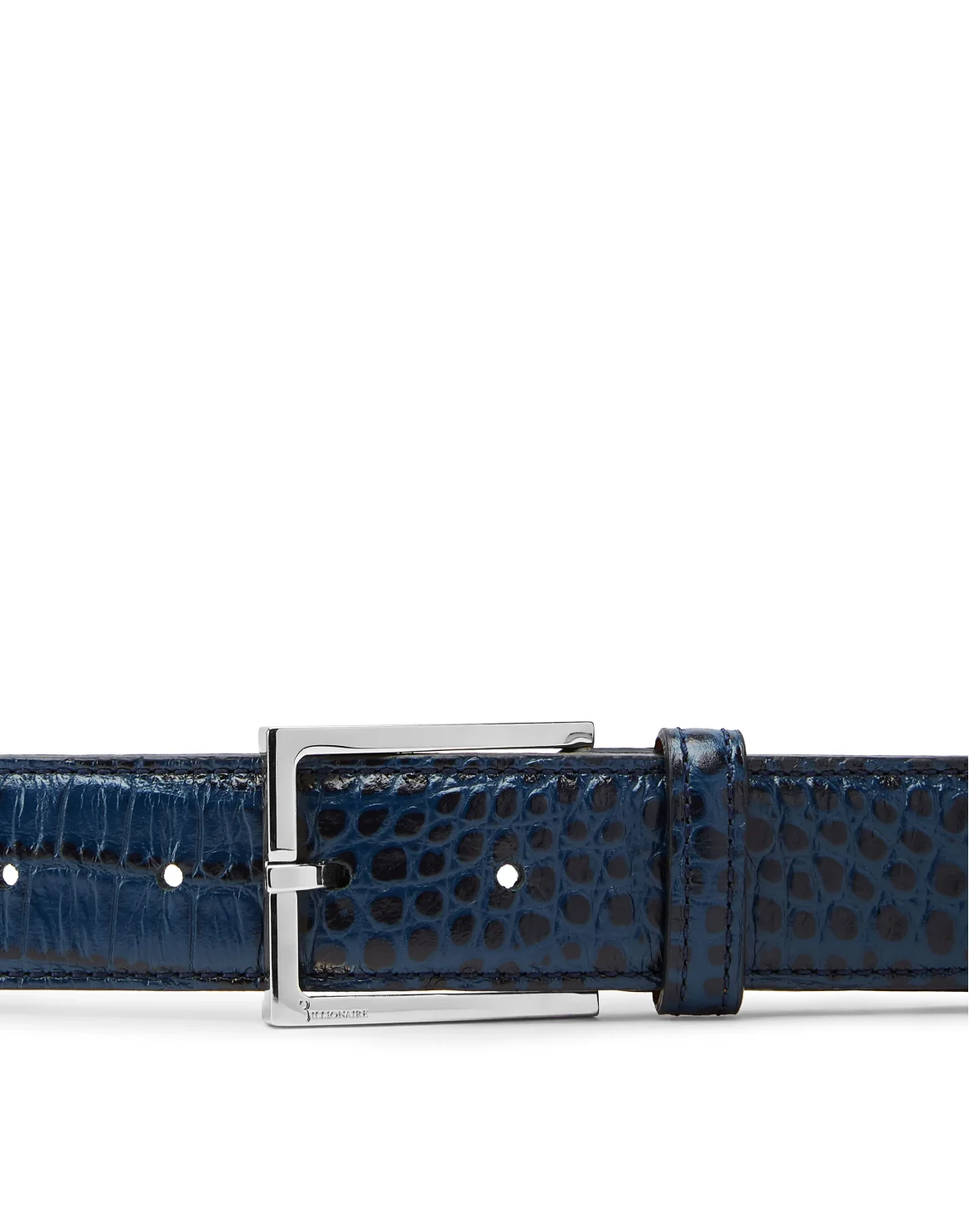 Crocco Printed Leather Belt, цвет: Синий