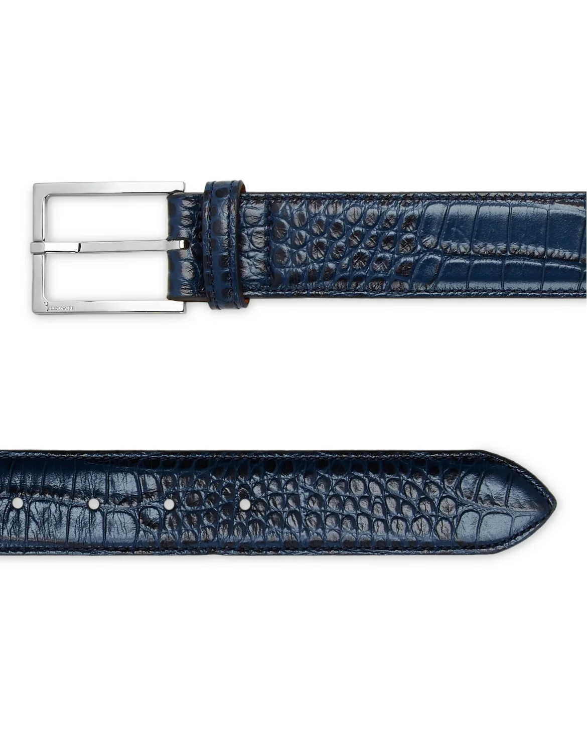 Crocco Printed Leather Belt, цвет: Синий