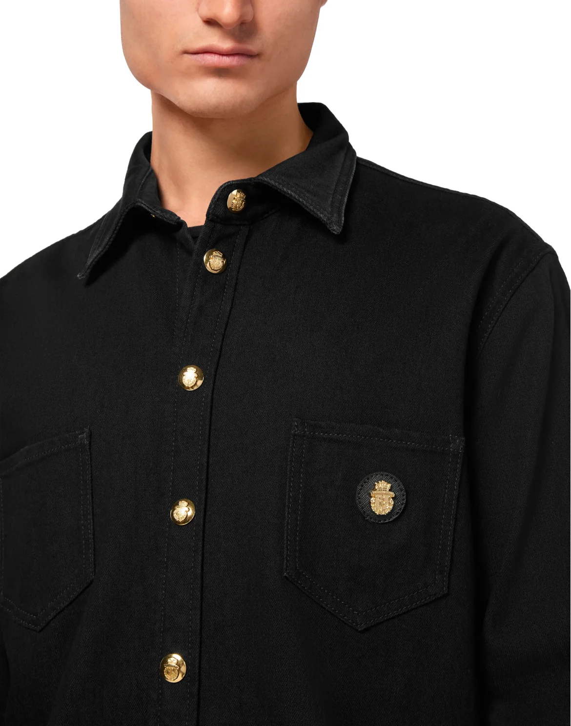 Crest Denim Shirt, цвет: Черный