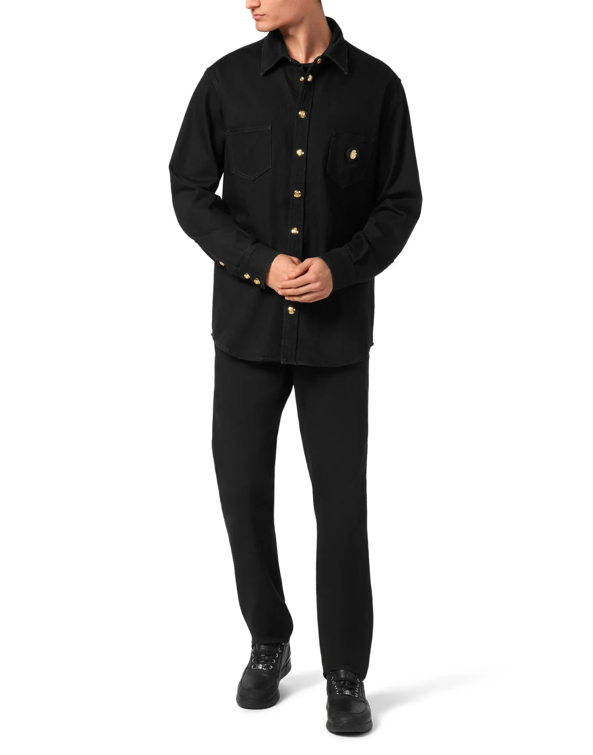 Crest Denim Shirt, цвет: Черный