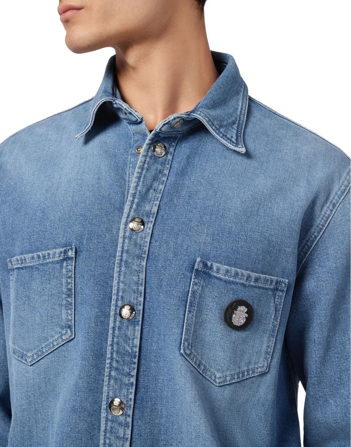 Crest Denim Shirt, цвет: Синий
