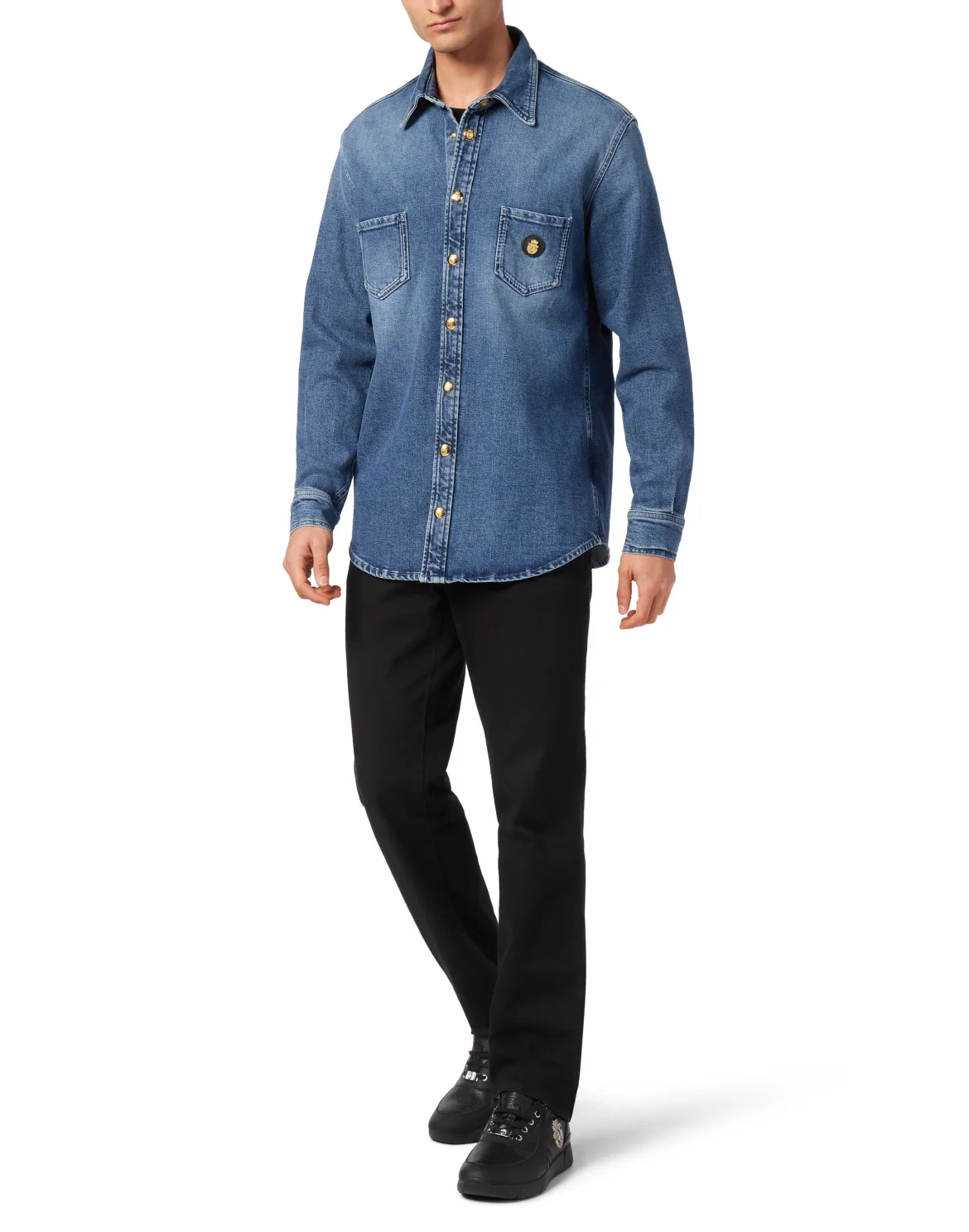 Crest Denim Shirt, цвет: Синий