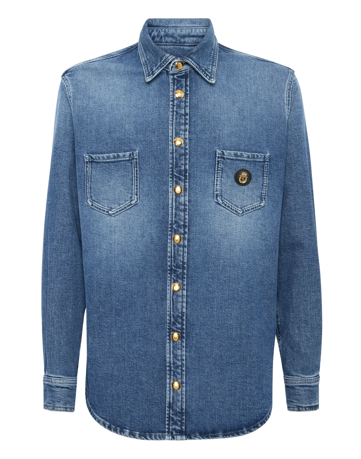Crest Denim Shirt, цвет: Синий