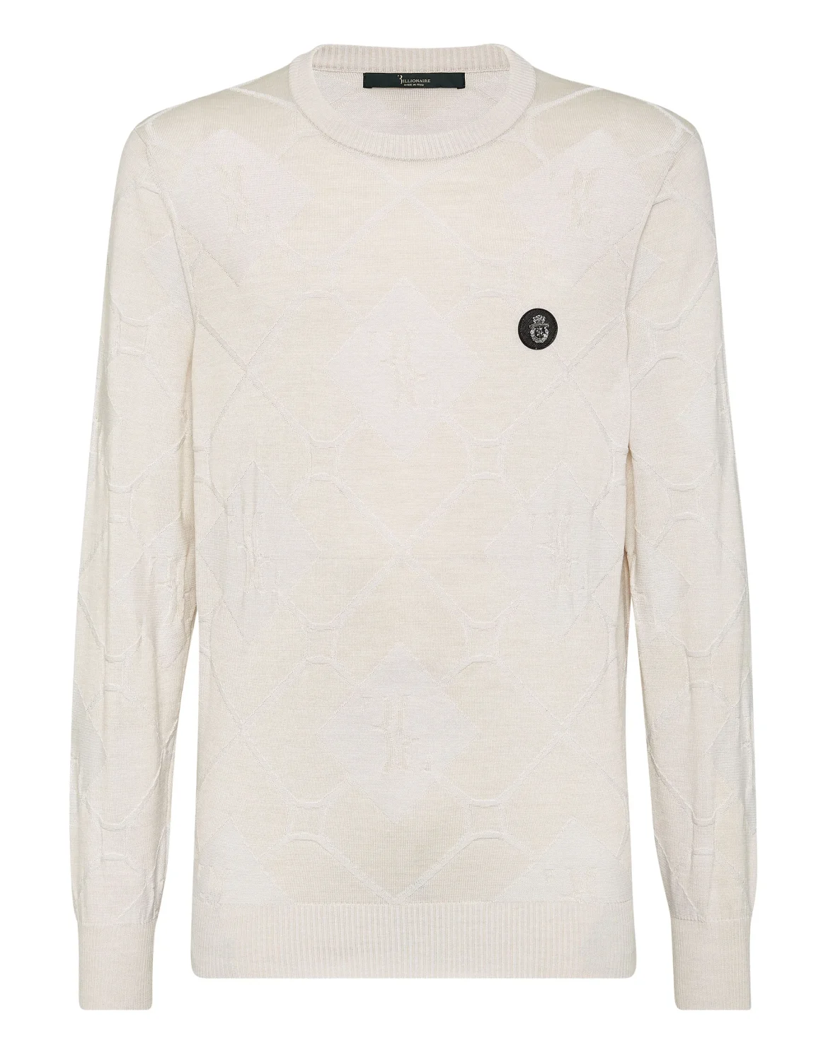 Silk/Wool Pullover Round Neck LS, цвет: Белый