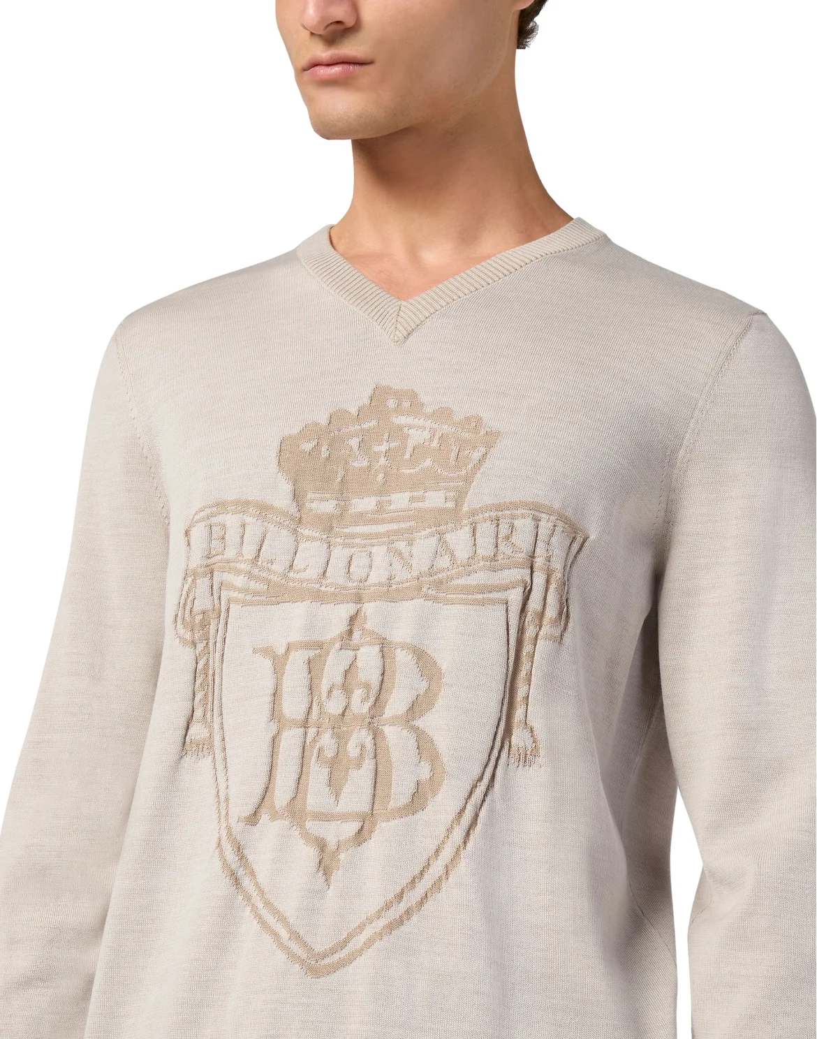 Silk/Wool Pullover V-Neck LS, цвет: Белый