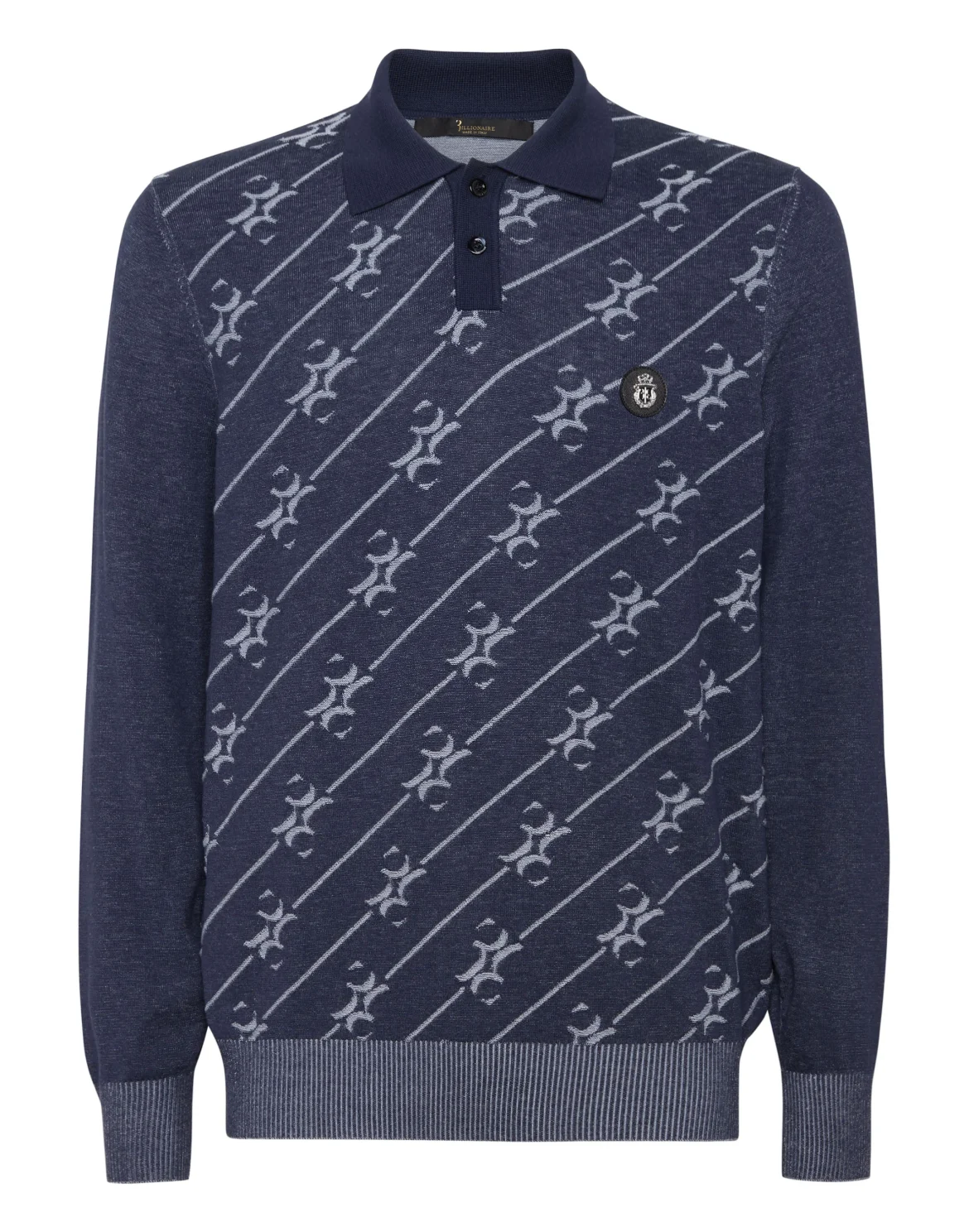 Silk Polo Shirt LS, цвет: Синий