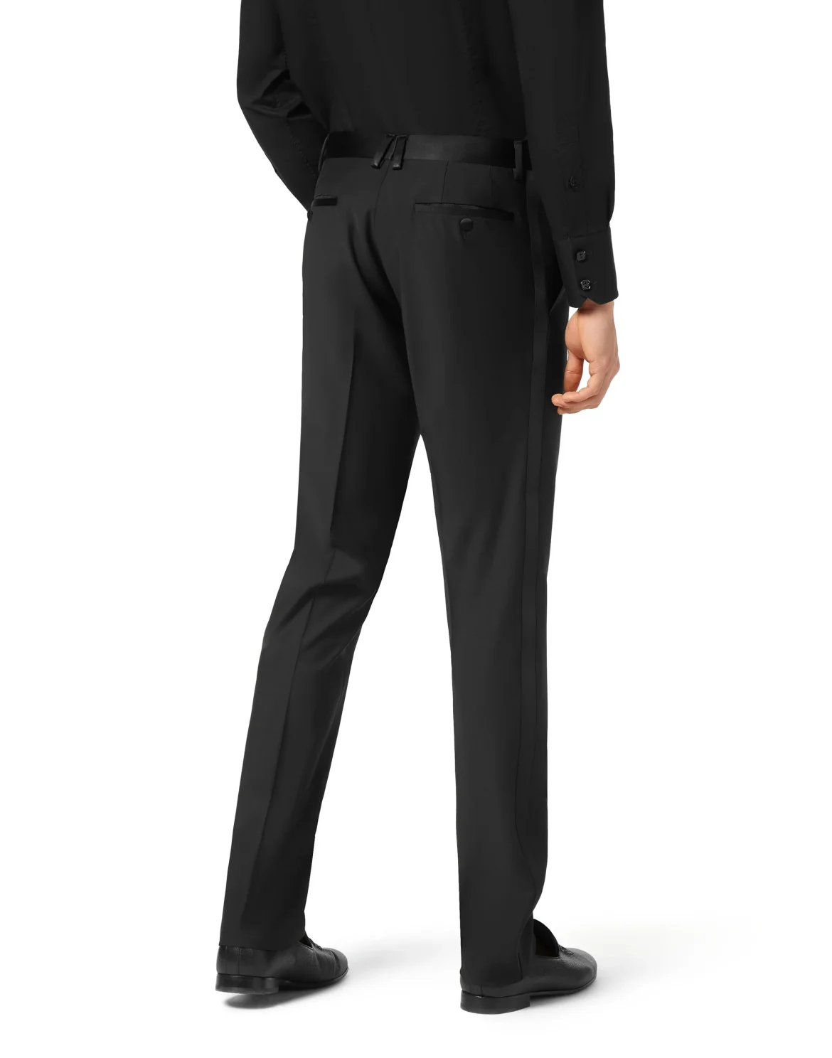 Wool Satin Smocking Trousers, цвет: Черный