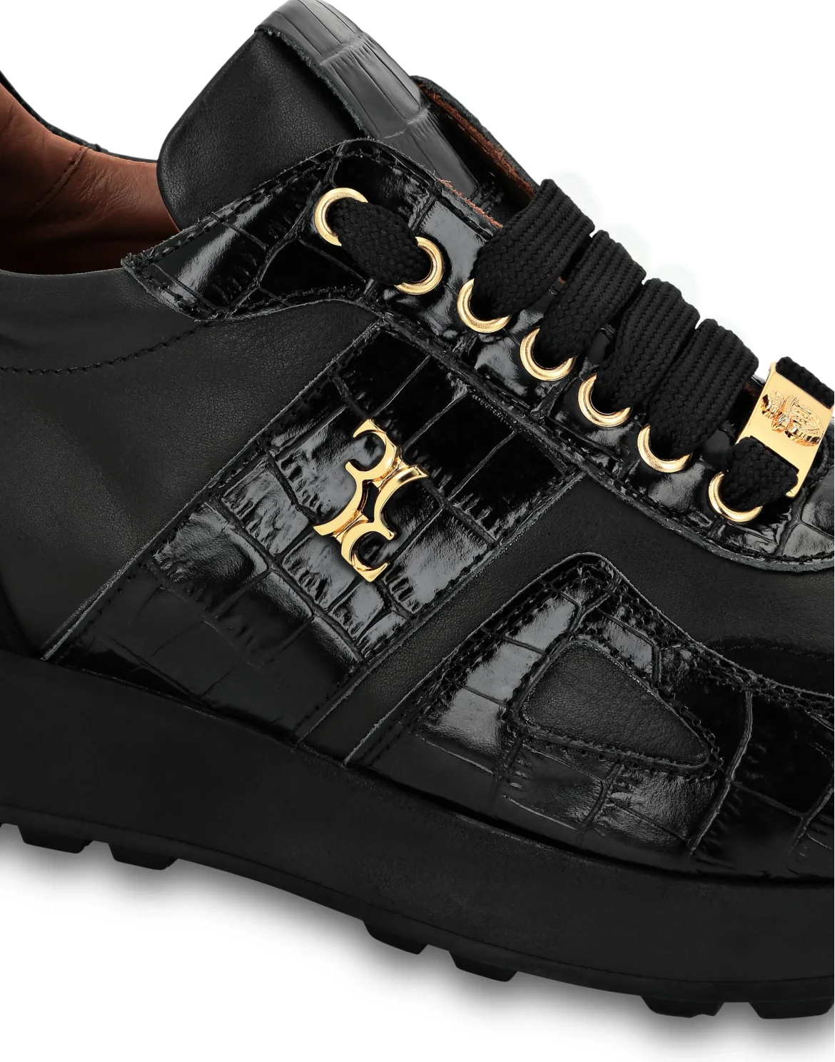 Crocco Printed Nabuk& Suede Runner, цвет: Черный