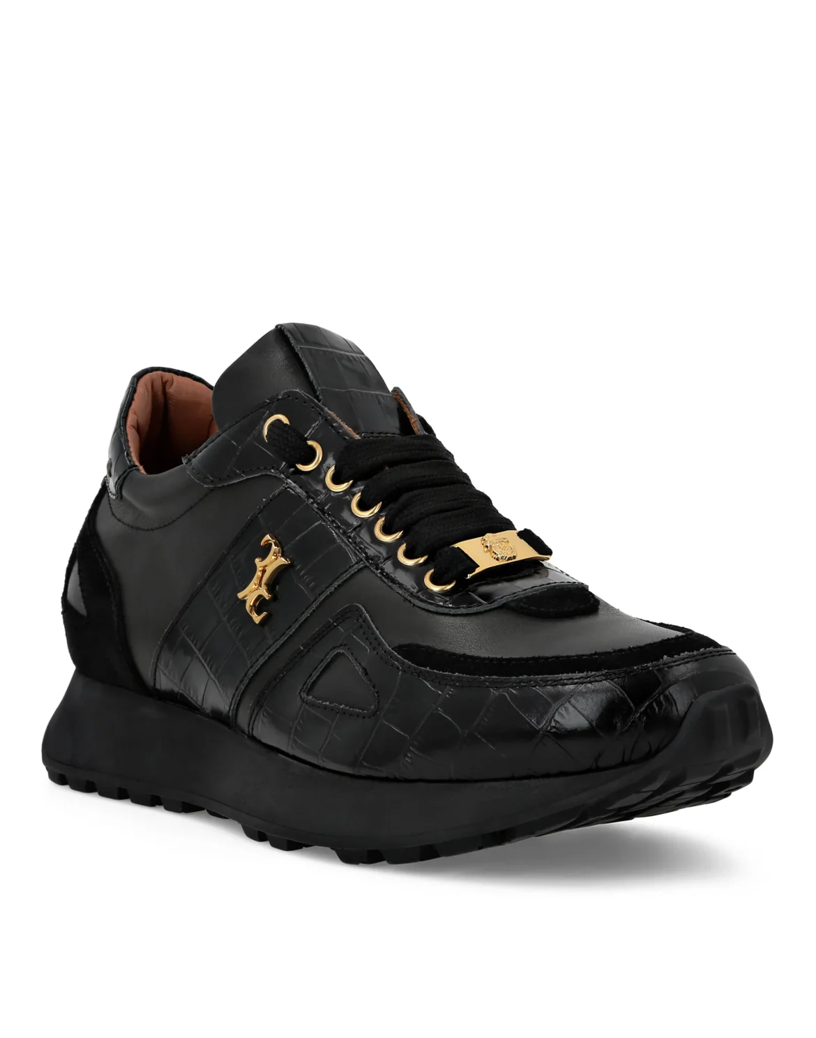 Crocco Printed Nabuk& Suede Runner, цвет: Черный