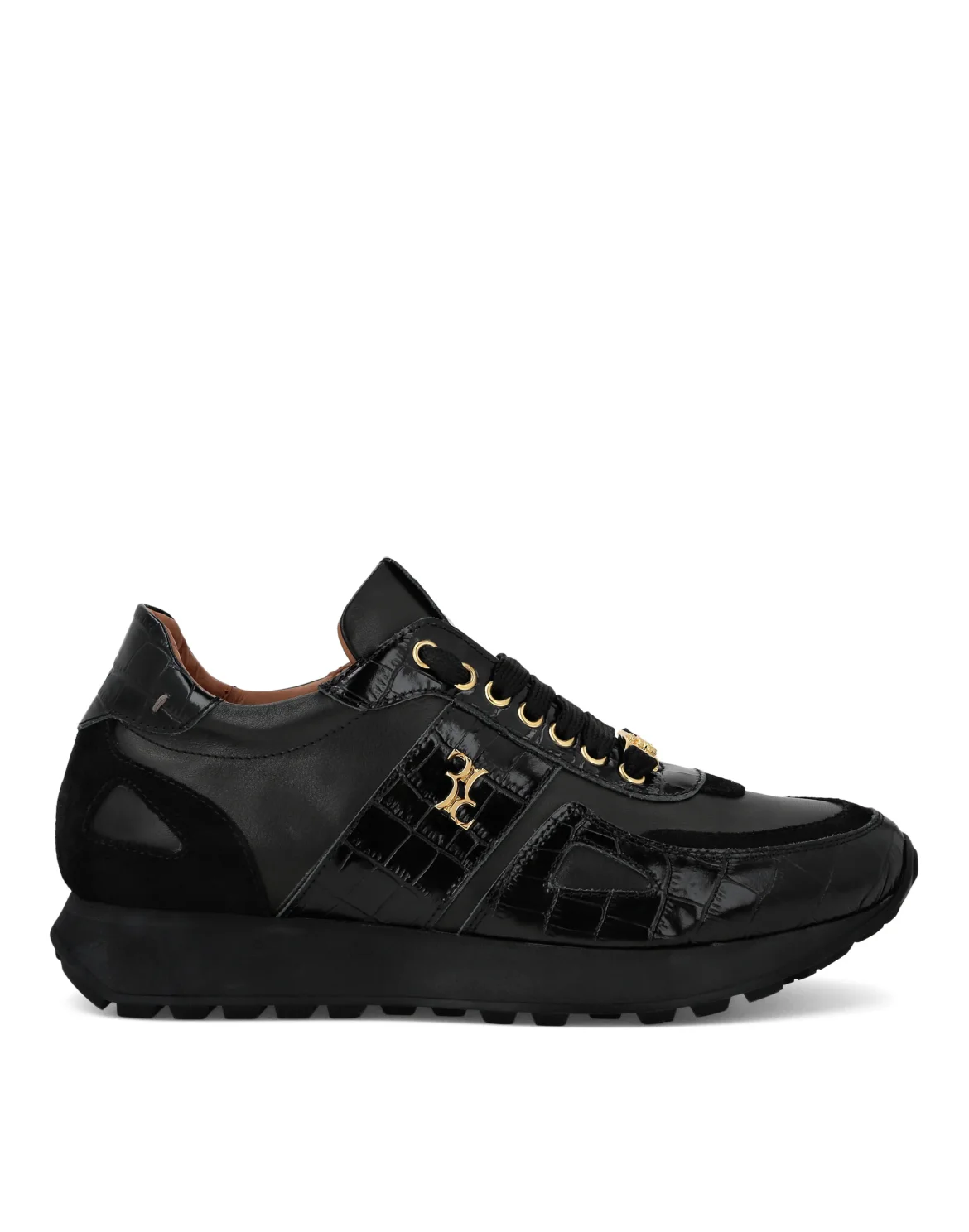 Crocco Printed Nabuk& Suede Runner, цвет: Черный