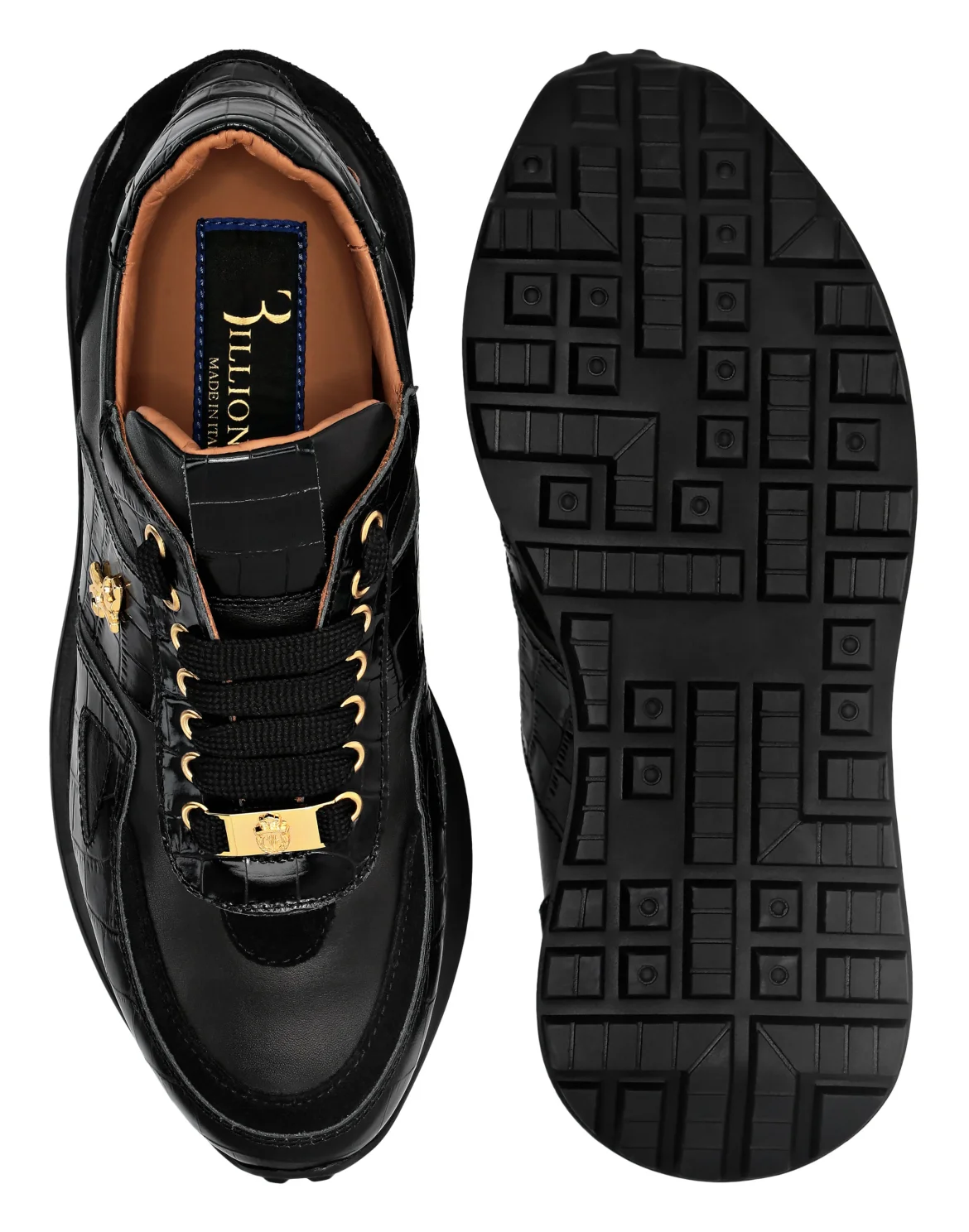 Crocco Printed Nabuk& Suede Runner, цвет: Черный