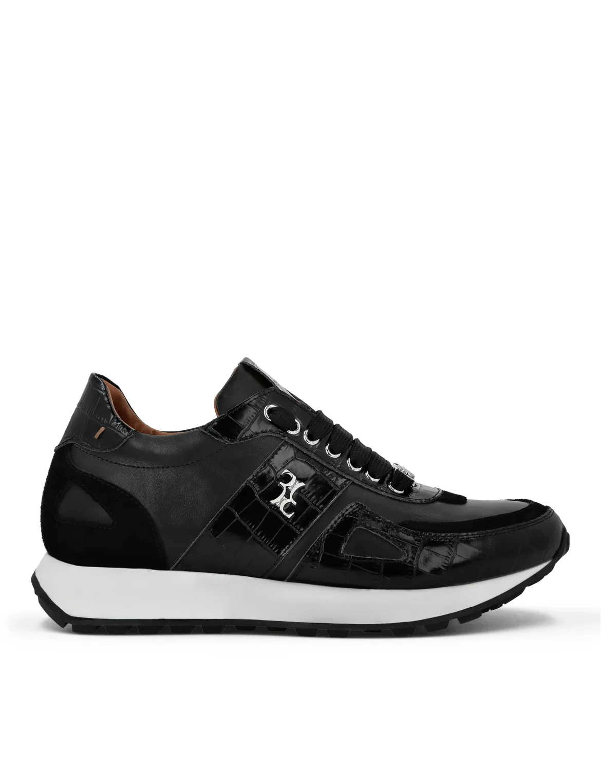Crocco Printed Nabuk& Suede Runner, цвет: Черный