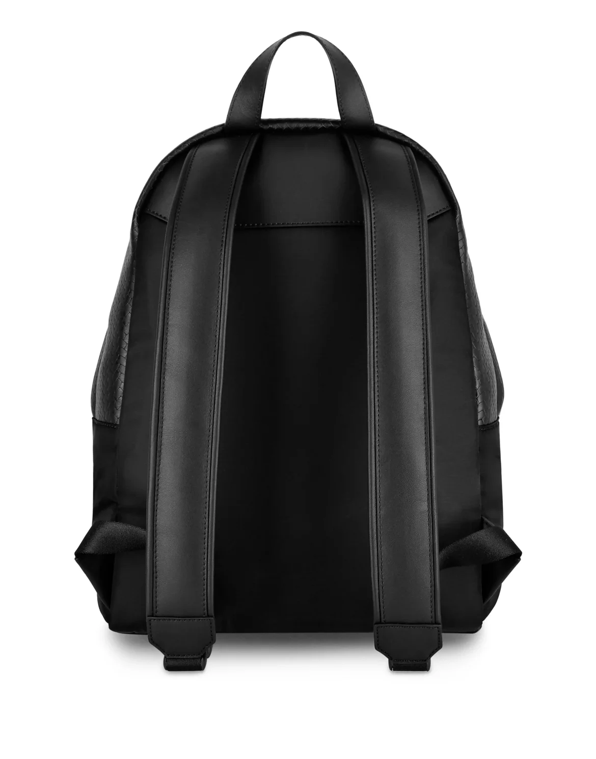 Backpack Nylon + Waved Leather, цвет: Черный