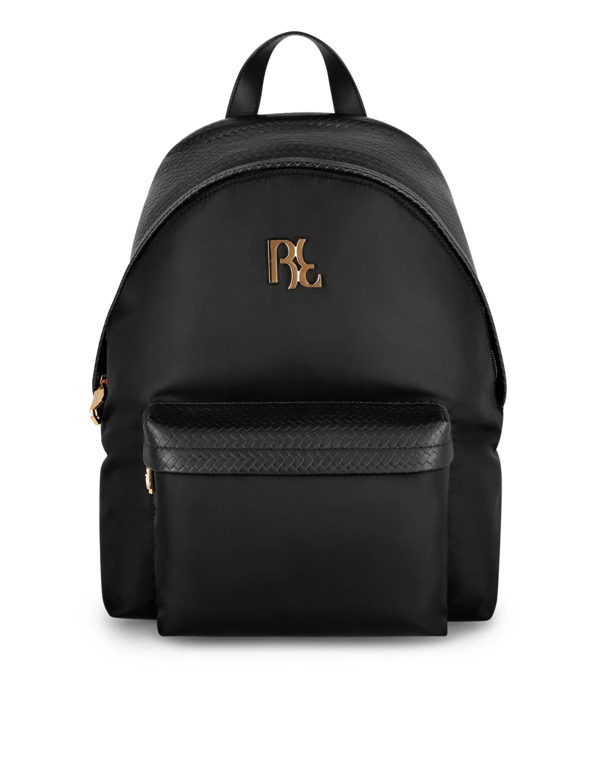 Backpack Nylon + Waved Leather, цвет: Черный