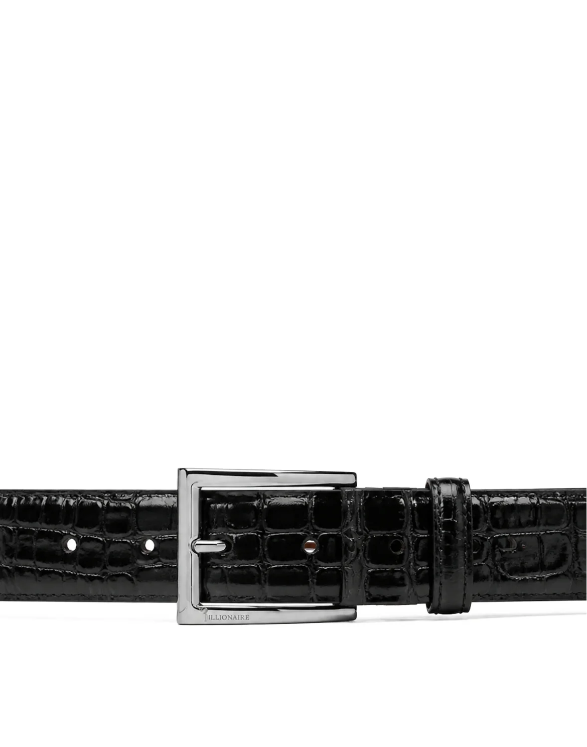 Leather Belt Crocco, цвет: Черный