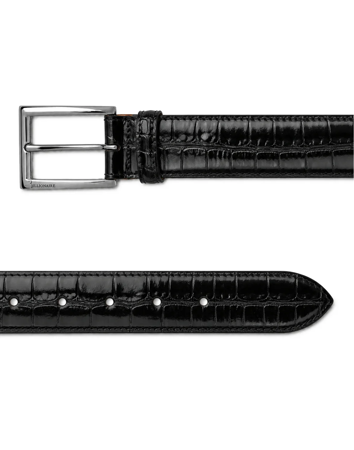 Leather Belt Crocco, цвет: Черный