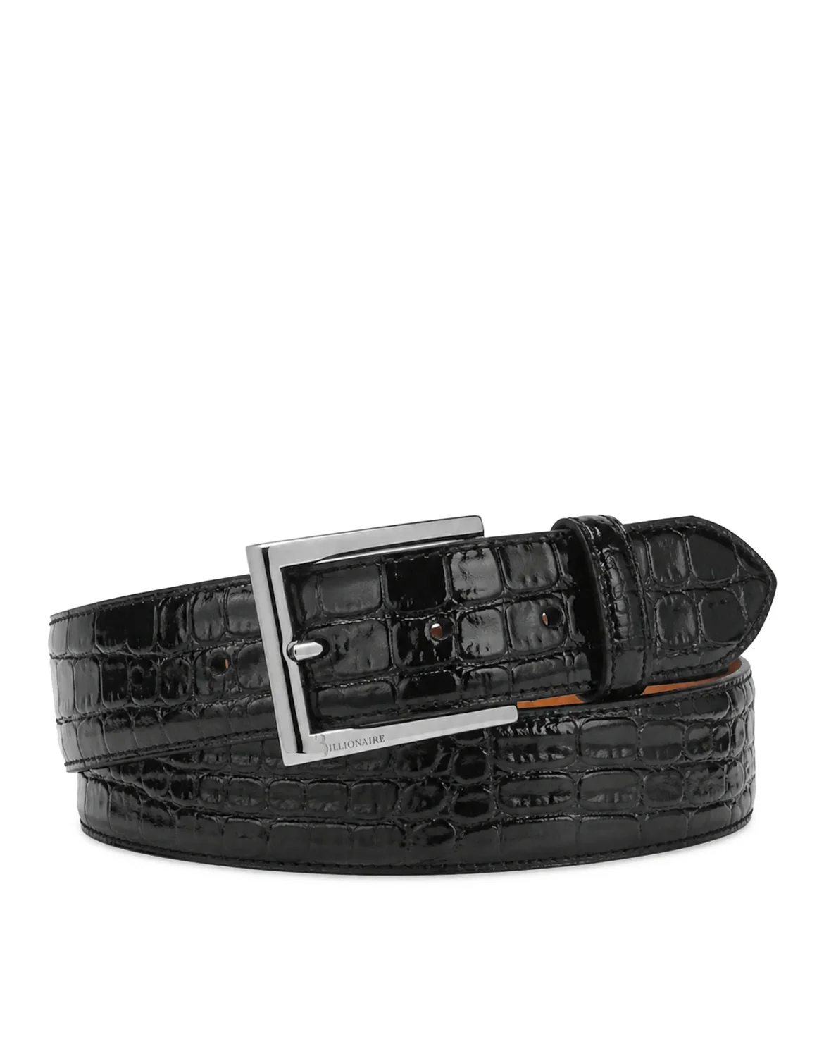 Leather Belt Crocco, цвет: Черный
