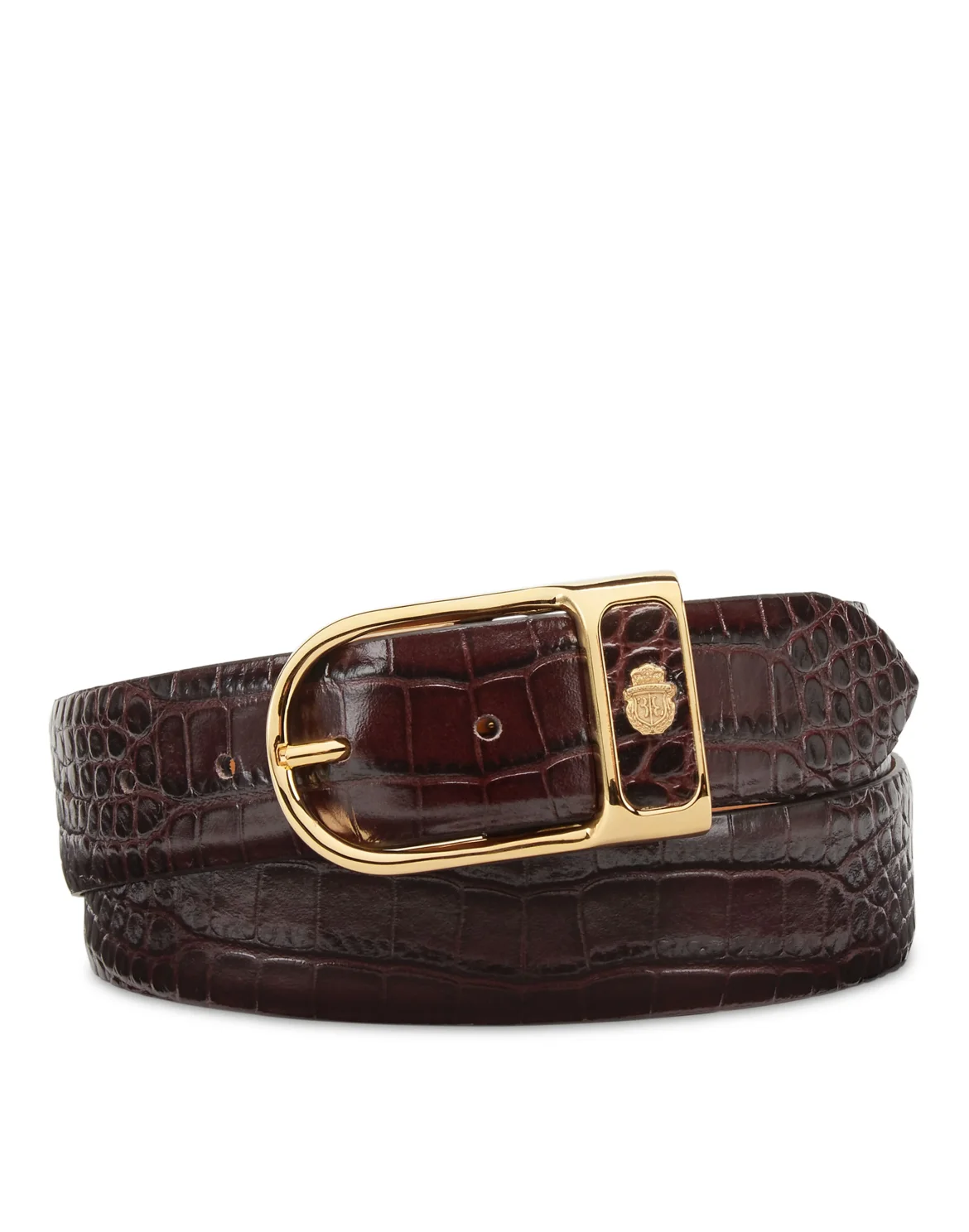 Leather Belt Crocco, цвет: Золотой