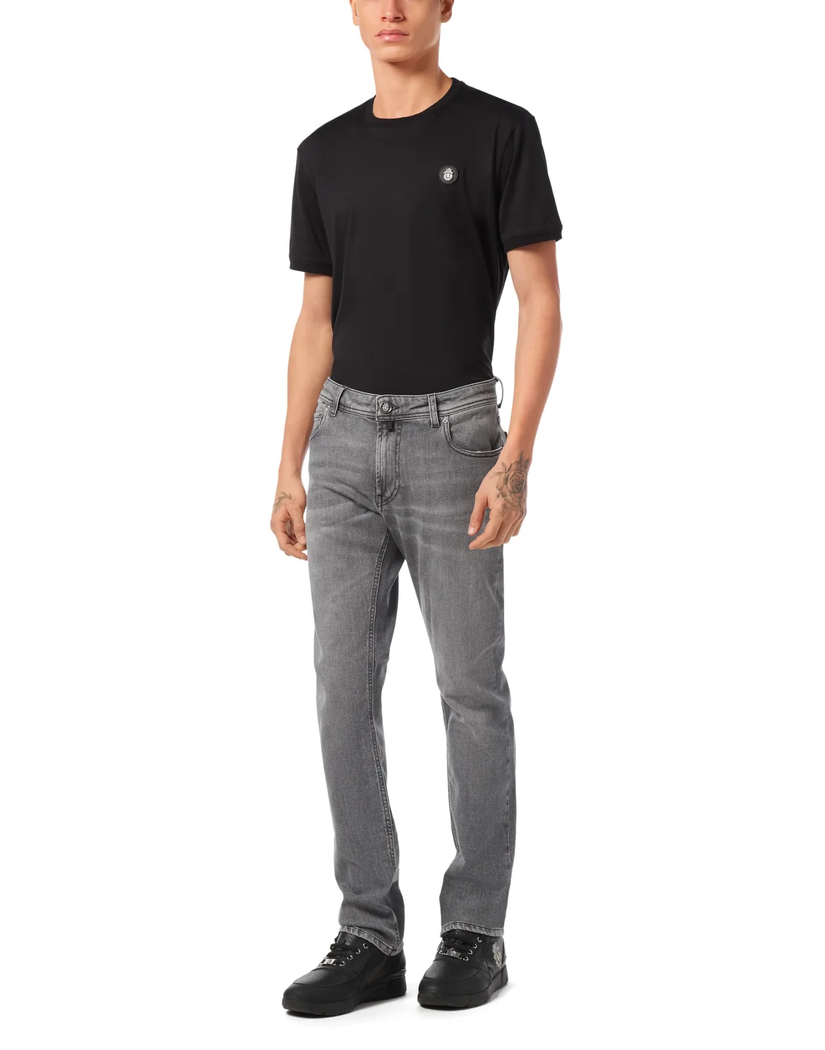Elaphe 5 Pockets Super Straight Cut Jeans, цвет: Серый