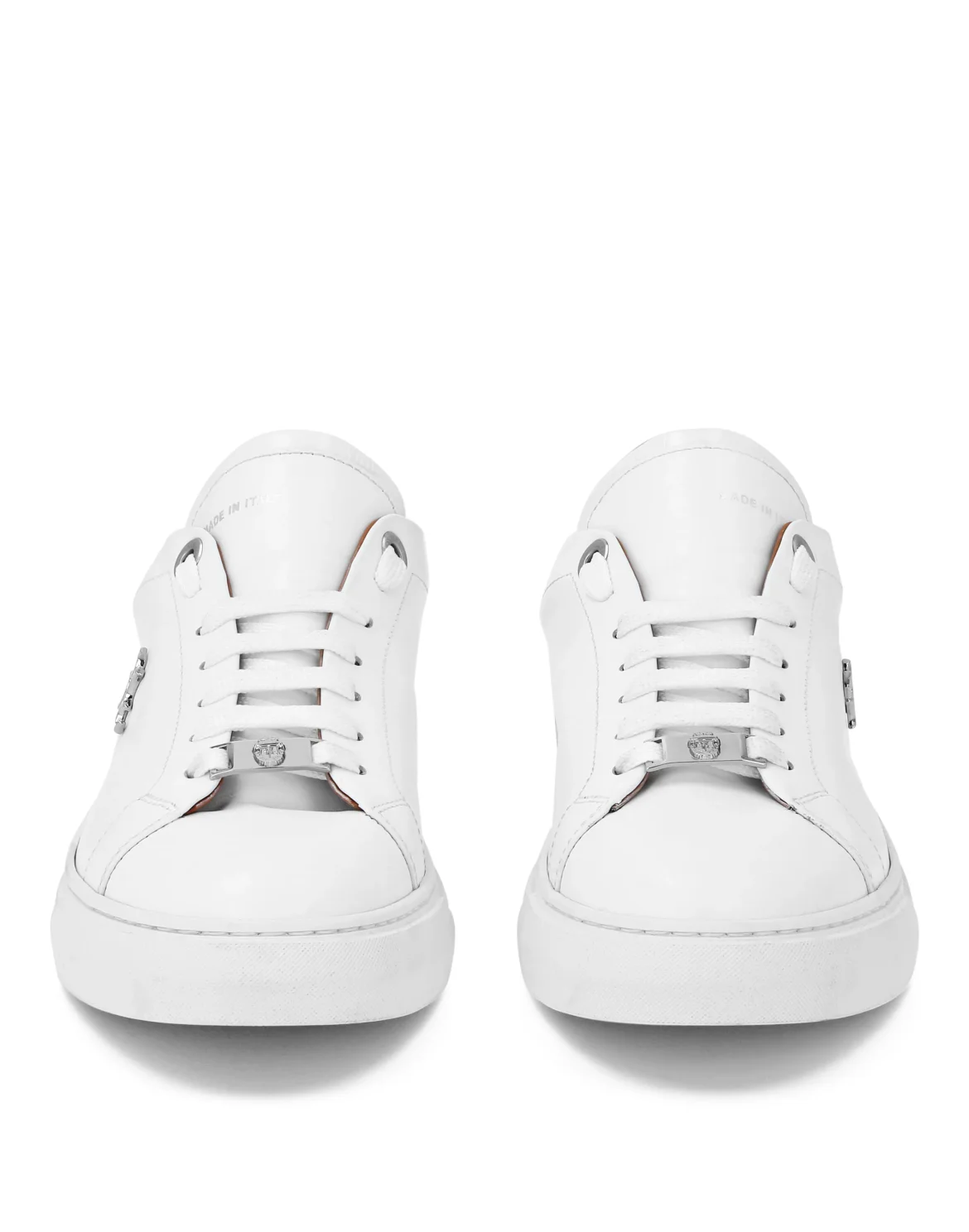 Nappa Leather Lo-Top Sneakers Crocco, цвет: Белый