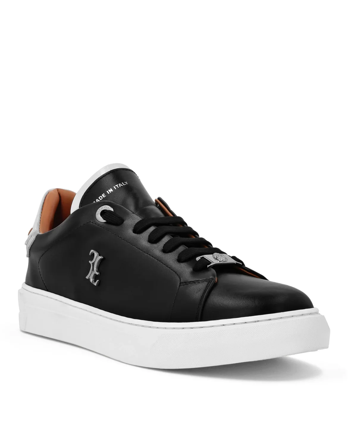 Nappa Leather Lo-Top Sneakers Crocco, цвет: Черный