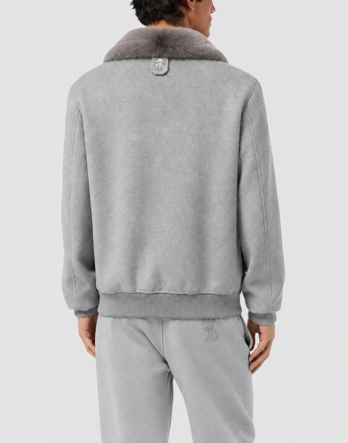 Wool Bomber With Fur Collar, цвет: Серый