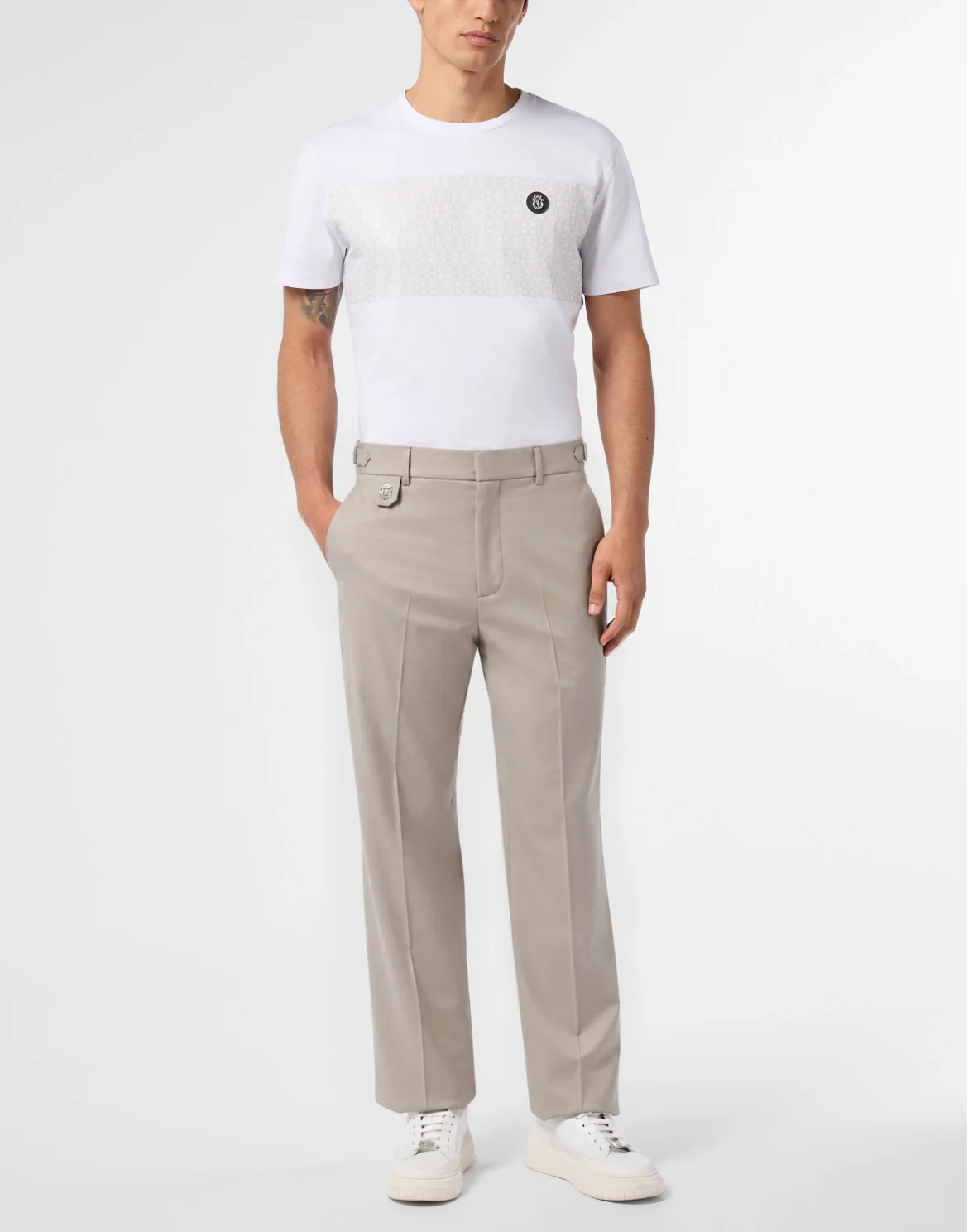 Gabardine Chinos Trousers, цвет: Бежевый
